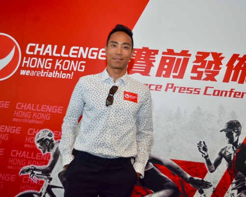 李致和出席首屆Challenge Hong Kong國際三項鐵人賽發布會，賽事將於十一月廿五日在大尾篤舉行。梁柏琛攝
