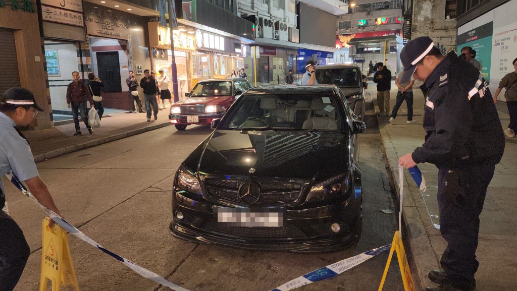 涉事平治私家車。黎志偉攝