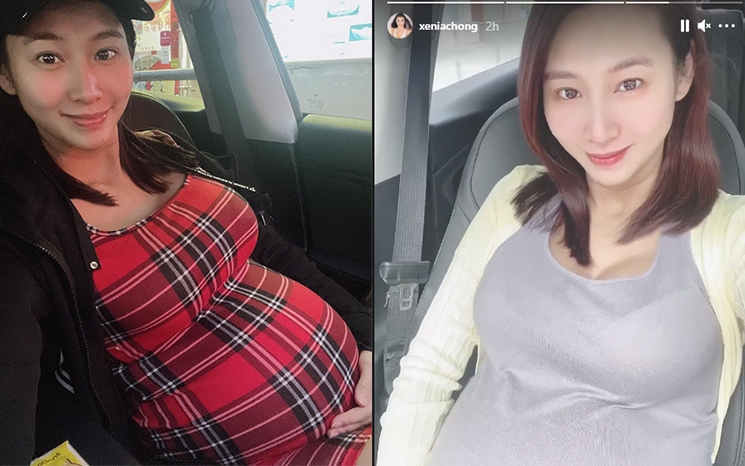 準媽媽Xenia早前透露預產期為下個月，就快生得的她孕肚非常大，上圍也明顯升cup。