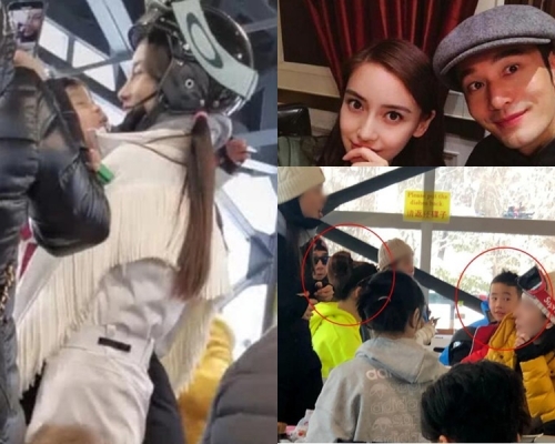 Baby同囝囝玩得开心，但不见黄晓明；小春就跟老婆同Jasper分开坐。（网图）