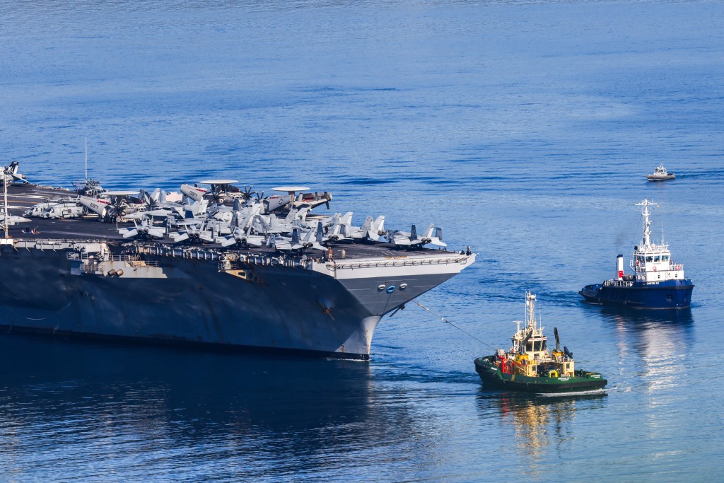 「福特號」上周發生大火。（法新社）