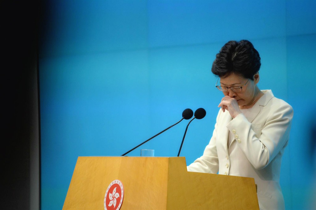 有示威者不滿行政長官林鄭月娥無回應訴求。