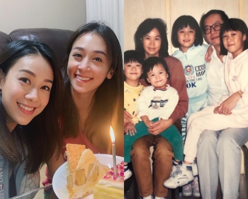心美晒四姊妹童年照。黃心美ig