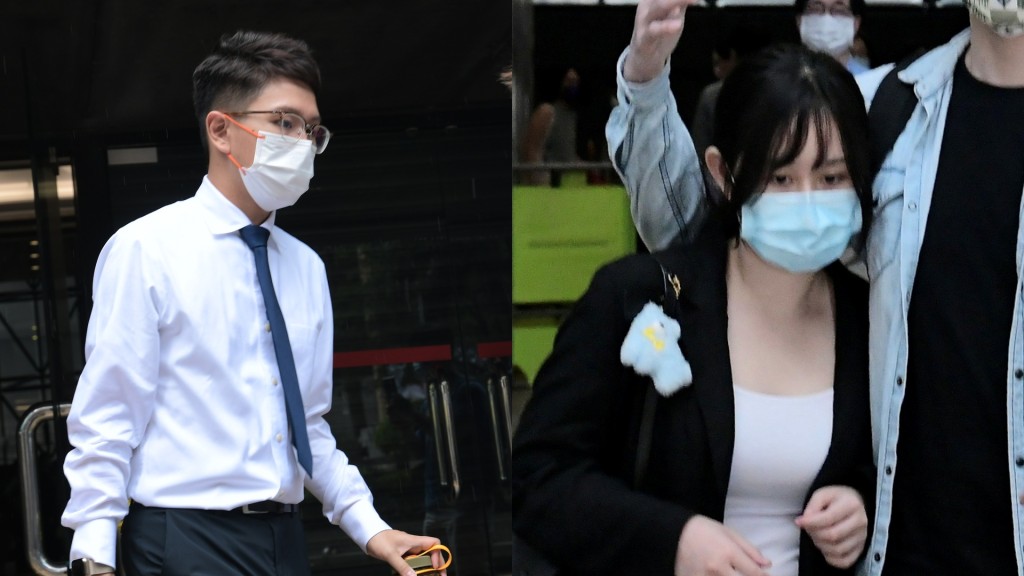 楊光智(左)及湯嘉欣(右)去年被裁定暴動罪不成立。