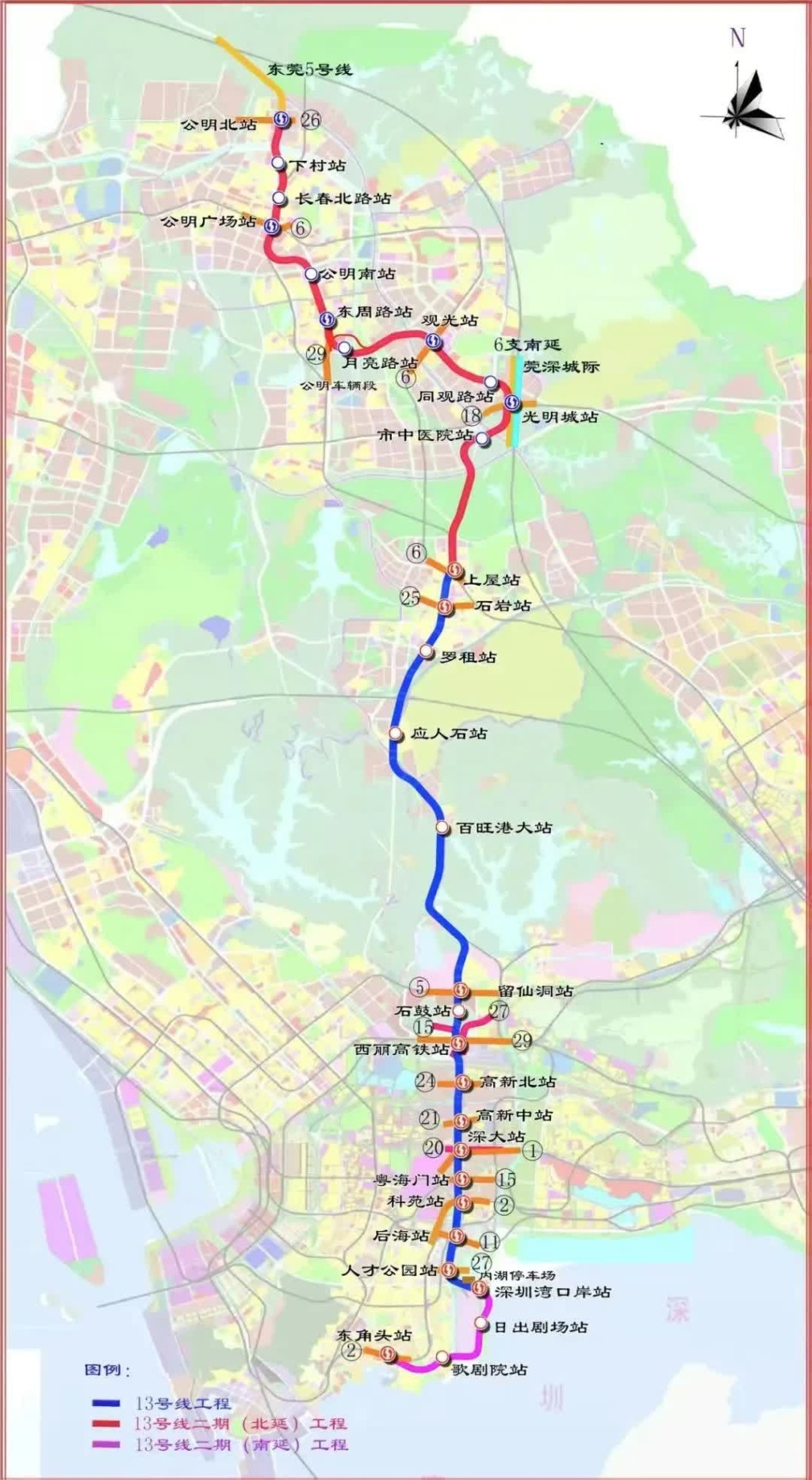 13號線工程示意圖。 13號線工程示意圖。