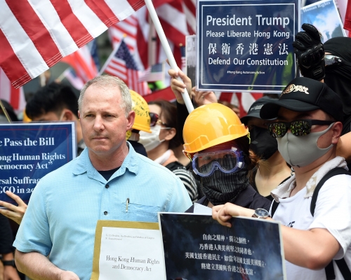 早前有網民發起集會促請美國國會通過《香港人權及民主法案》。(資料圖片)