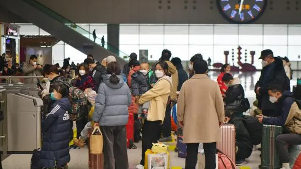 1月23日全國鐵路預計發送旅客475萬人次。