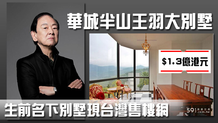 王羽曾持有的別墅,近日被發現於台灣房屋交易網被出售。