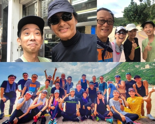 張達明、江美儀、米雪等跟發哥跑山後精神爽利。（微博／ig圖片）