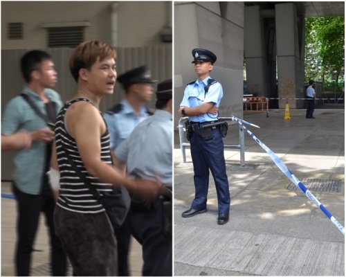 事主(左)協助警方調查。