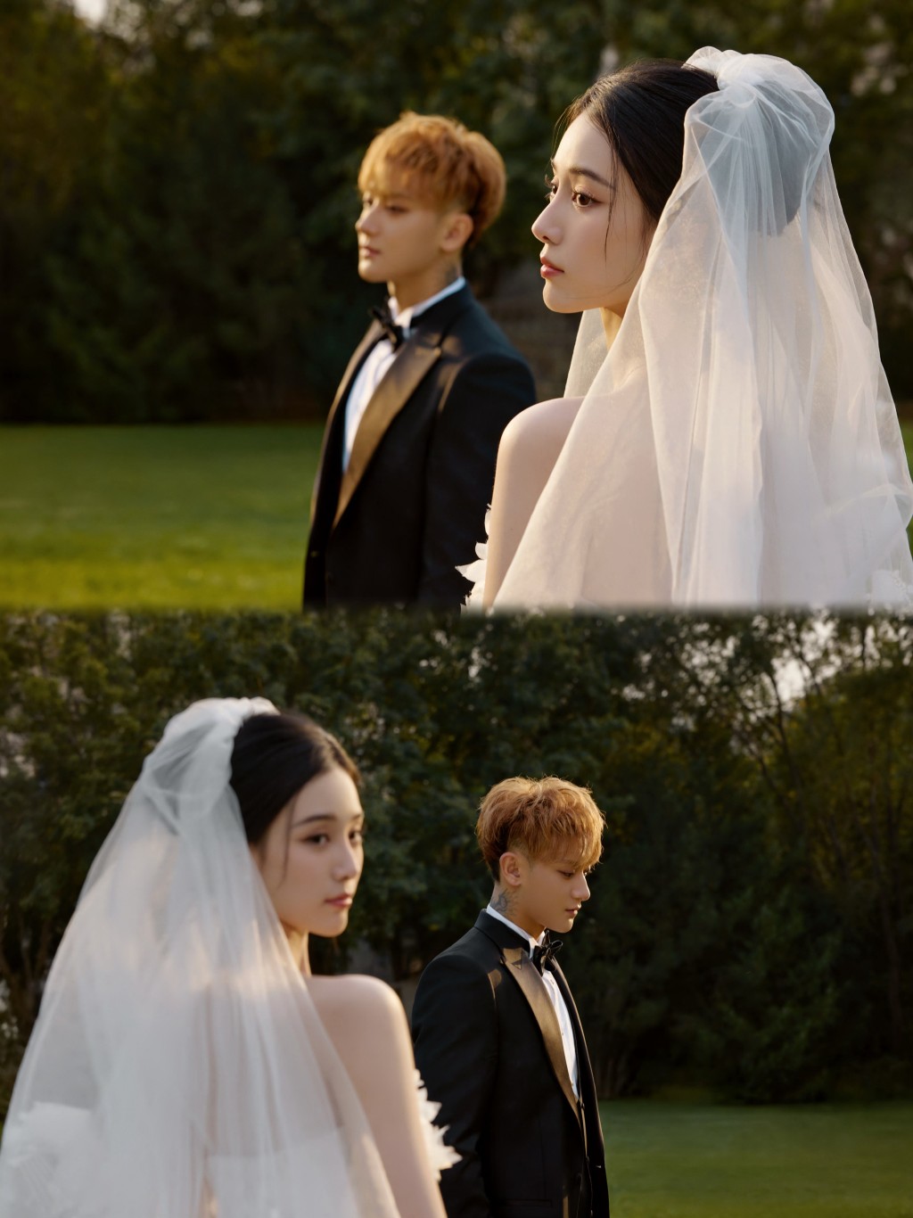 黃子韜與徐藝洋在微博分享唯美婚照。