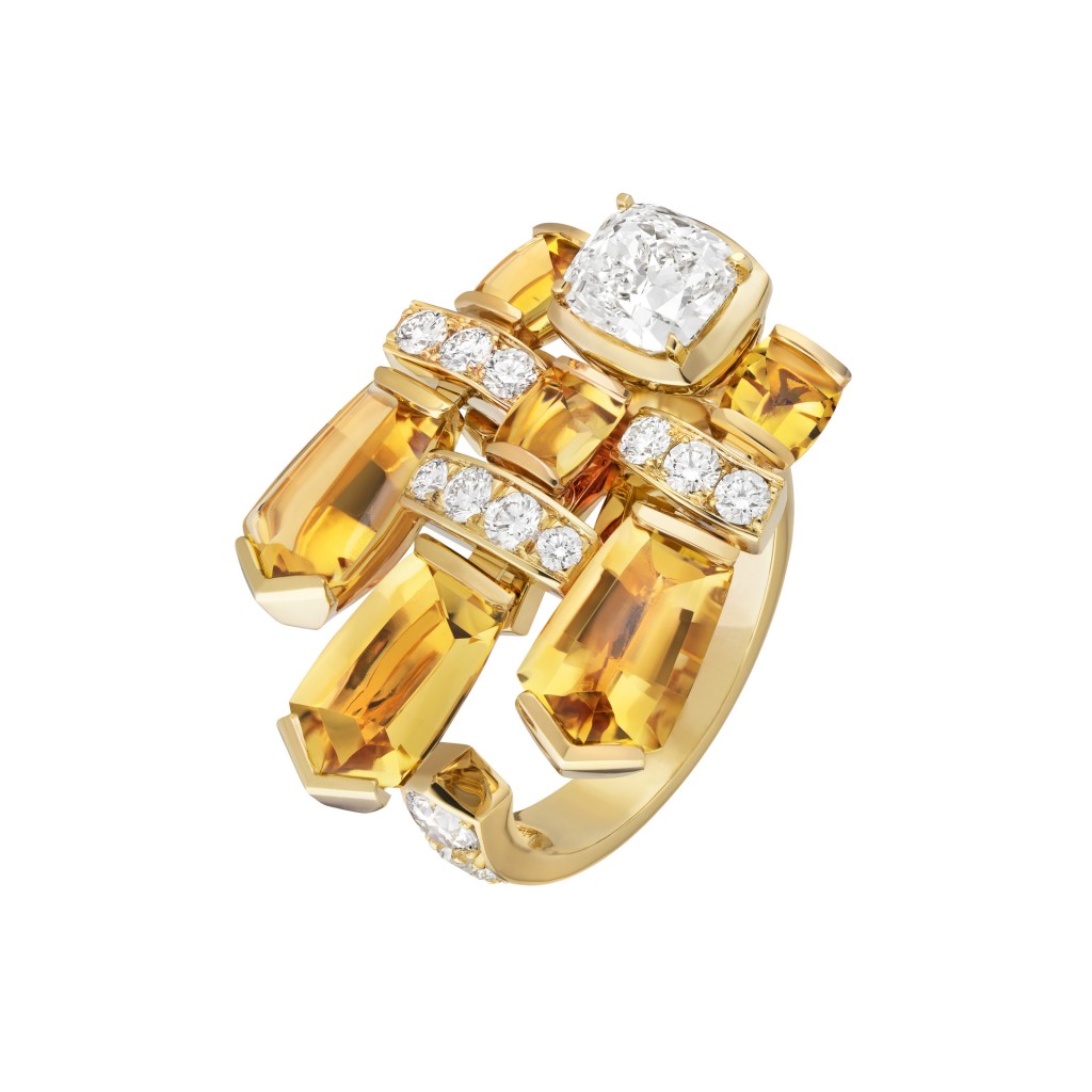 Tweed Byzance黃金、鑽石及綠柱石指環。