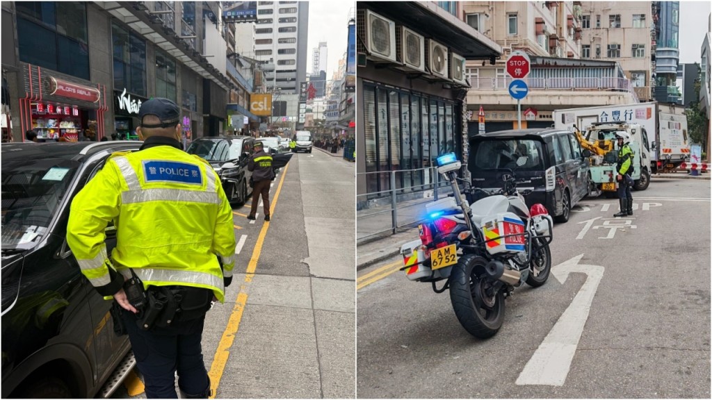 警方西九龍交通執法 取締違泊亂過馬路等 預告將持續打擊