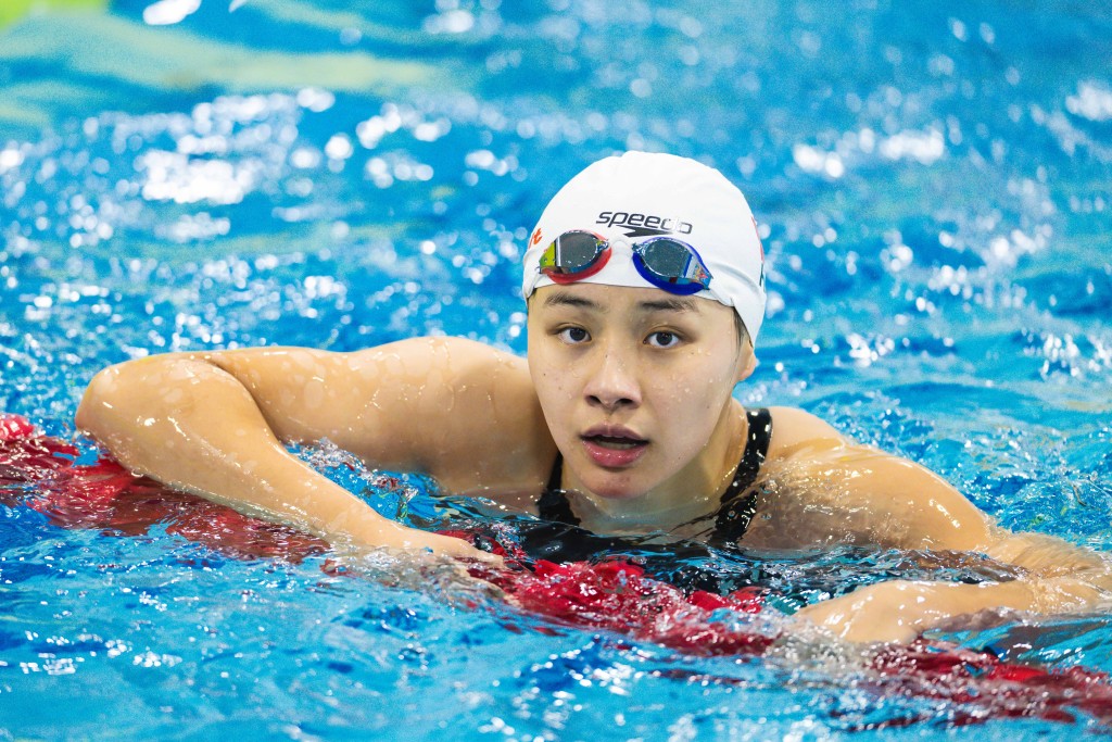 李芯瑤取得女子50米蝶泳冠軍，成為「4金后」。港協暨奧委會圖片