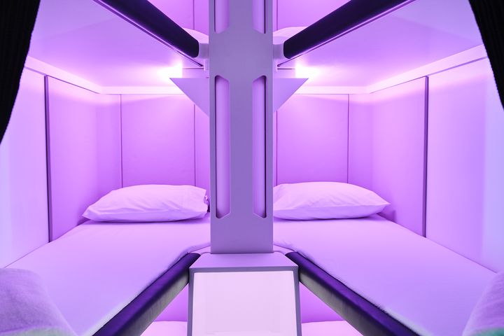 Skynest睡眠艙設計簡約舒適。