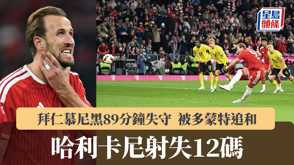 德甲｜卡尼射失12碼 拜仁慕尼黑89分鐘失守被多蒙特追和。路透社