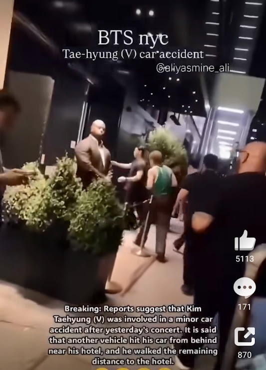 最終V平安回到酒店,但可見時至深夜仍有大堆人守候在酒店門外。 最終V平安回到酒店,但可見時至深夜仍有大堆人守候在酒店門外。