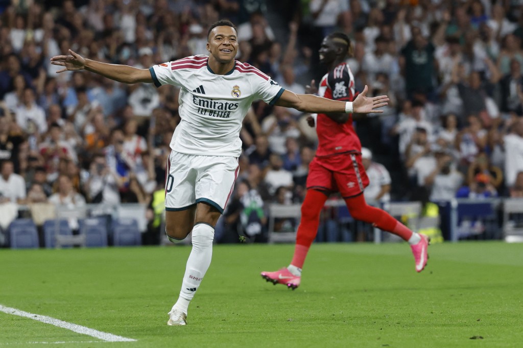 皇家馬德里前鋒麥巴比(Kylian Mbappe)七月底宣布離開合作多年的Nike。AFP 皇家馬德里前鋒麥巴比(Kylian Mbappe)七月底宣布離開合作多年的Nike。AFP