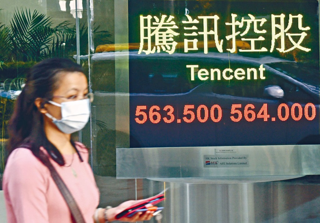 騰訊股價昨日下跌0.53%，收報563.5元。