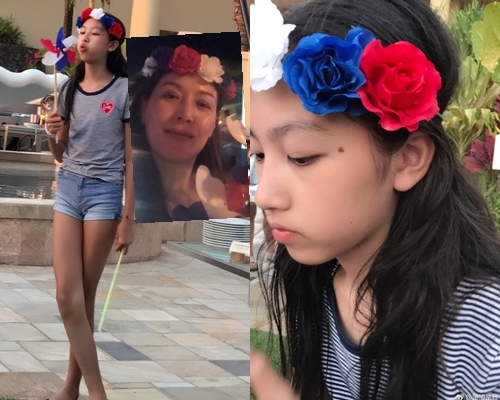 12歲Ella深得模媽琦琦優良基因,擁有修長美腿。