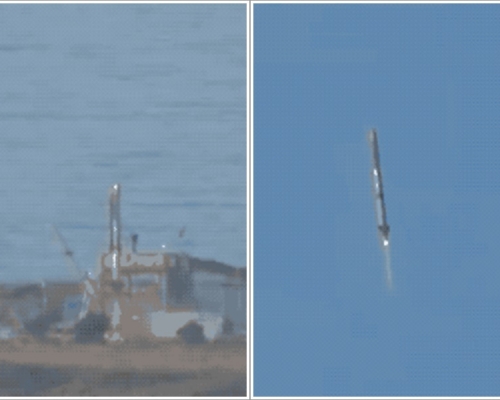 「MOMO」火箭发射后约36秒后引擎发生故障。网图