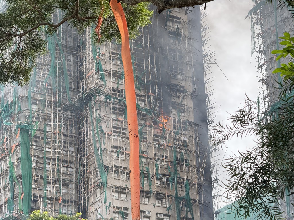 宏仁閣重新出現火勢。曹露尹攝