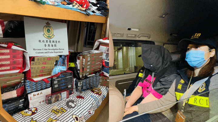 海關北角搗破住宅私煙貯存倉及分銷中心,拘捕一女子。蔡楚輝攝