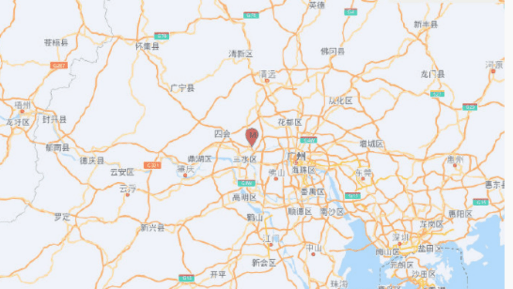 佛山三水區發生黎克特制3.2級地震。中國地震台網