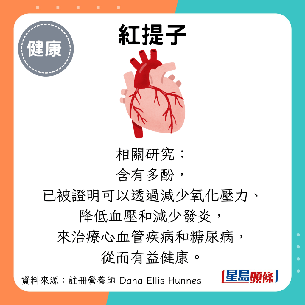含有多酚， 已被证明可以透过减少氧化压力、 降低血压和减少发炎， 来治疗心血管疾病和糖尿病， 从而有益健康。