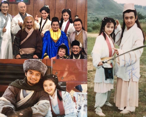 何美鈿在微博分享與《天》劇演員重聚及昔日拍劇時的合照。