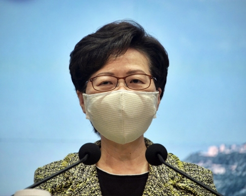 林鄭月娥下午見傳媒。資料圖片