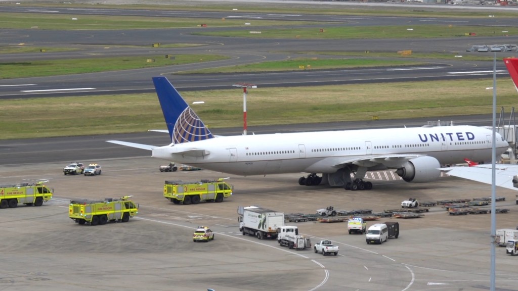 聯合航空公司的波音777-300ER 客機。路透社