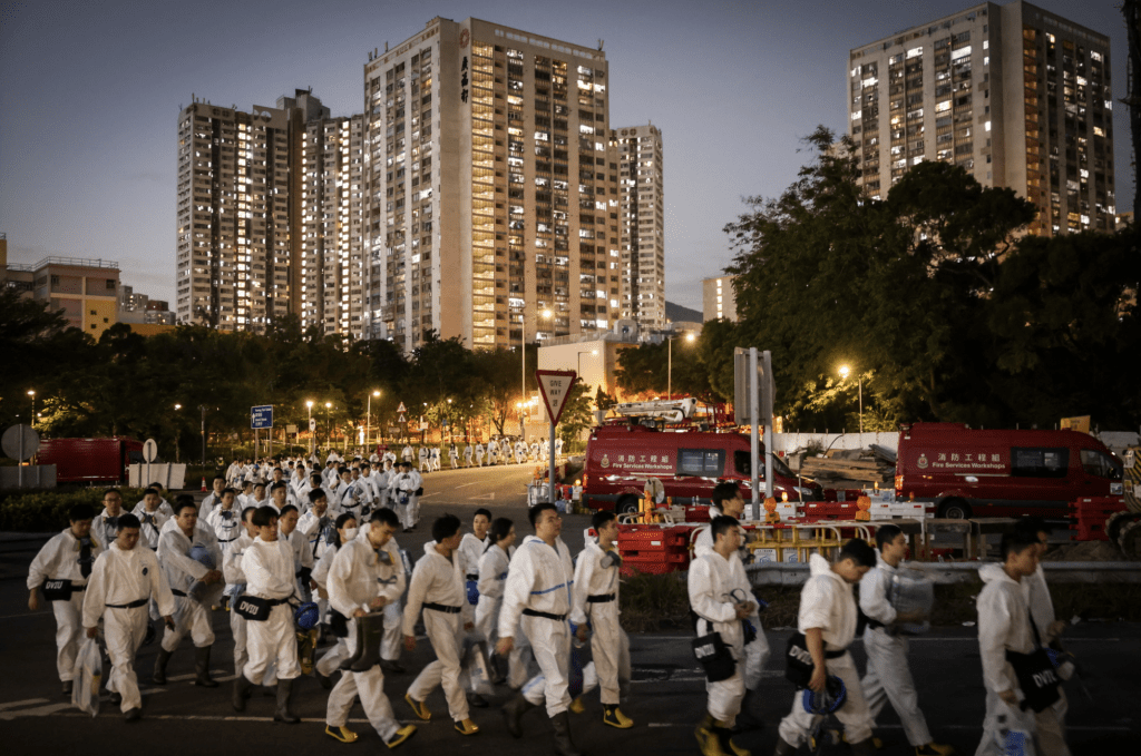 大埔宏福苑五級火災震撼全港。路透社 大埔宏福苑五級火災震撼全港。路透社