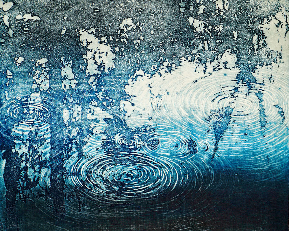 正在香港文化博物馆展出的《蓝调里的涟漪》。