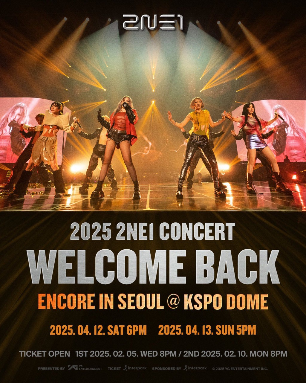 2NE1剛舉行15周年巡唱，4月再在首爾舉行Encore場。