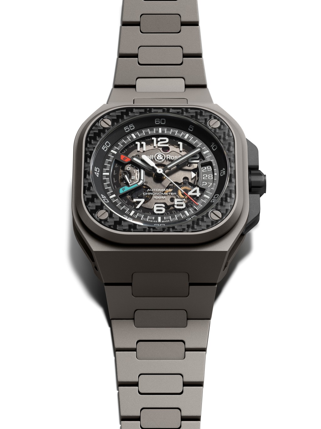 Bell & Ross BR-X5 Racing，表壳：41mm碳纤维及钛金属/ 机芯：BR-CAL.323自动/ 限量：500枚/ 售价：$90,600（链带）、$83,000（胶带）。