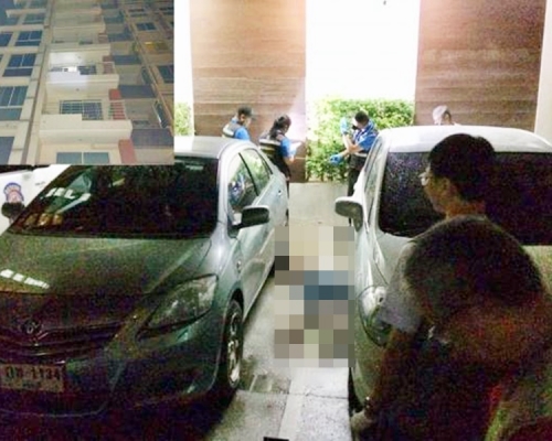 死者倒臥停車場。網圖