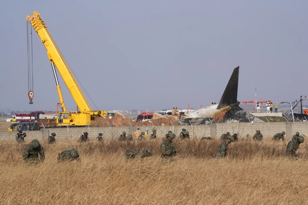 客機降落時疑似因為遭遇鳥擊，無法正常放下起落架，導致墜機。美聯社