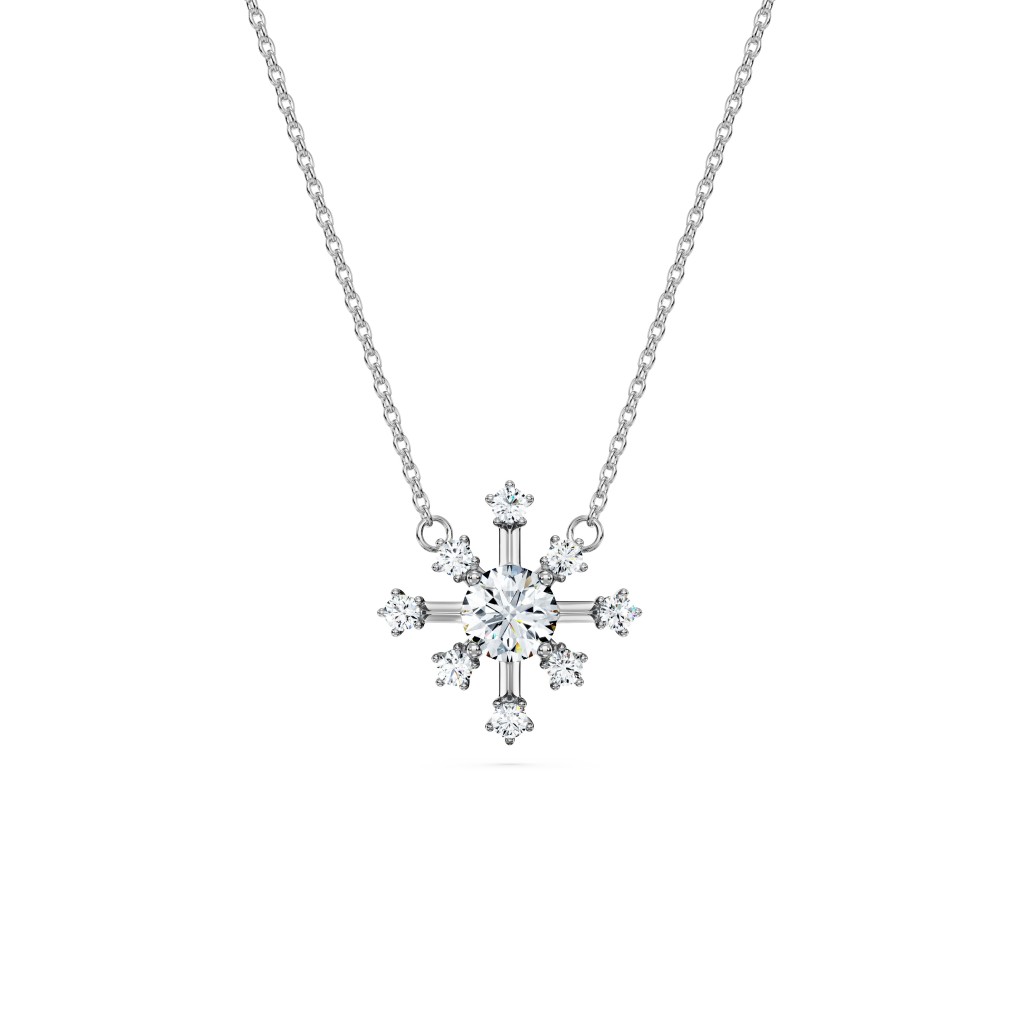 Swarovski Created Diamonds Galaxy系列18K白金镶0.5卡实验室培育钻石吊坠项链。（$13,000）
