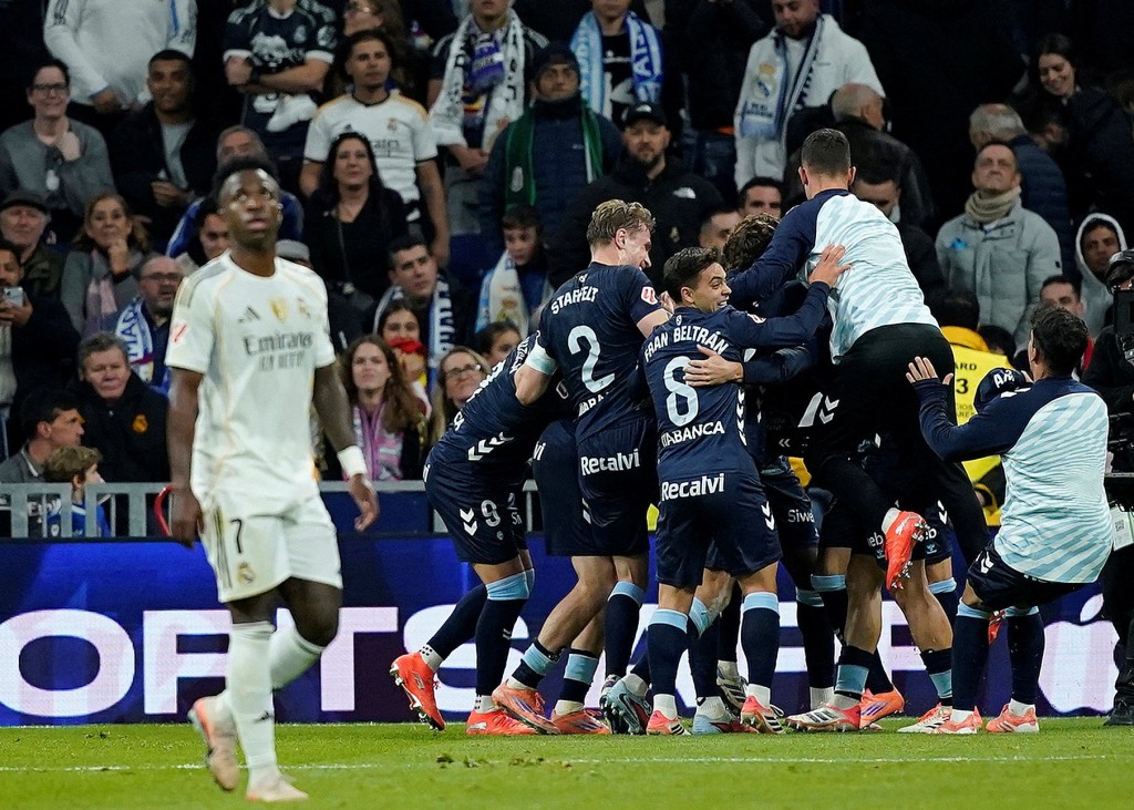 皇馬最終九人應戰。路透社