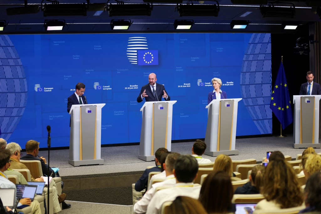 歐盟成員國領袖在布魯塞爾舉行一連兩日峰會。路透社