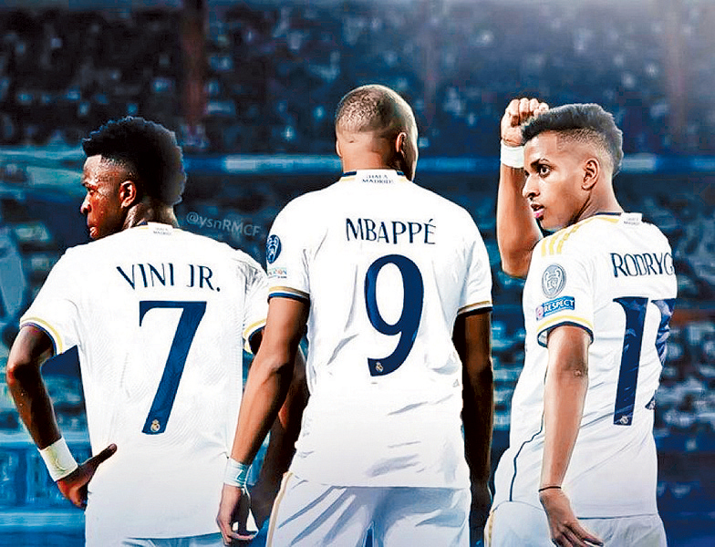 （左起）云尼斯奥斯祖利亚、麦巴比与洛迪高高斯组成豪华攻击组合。