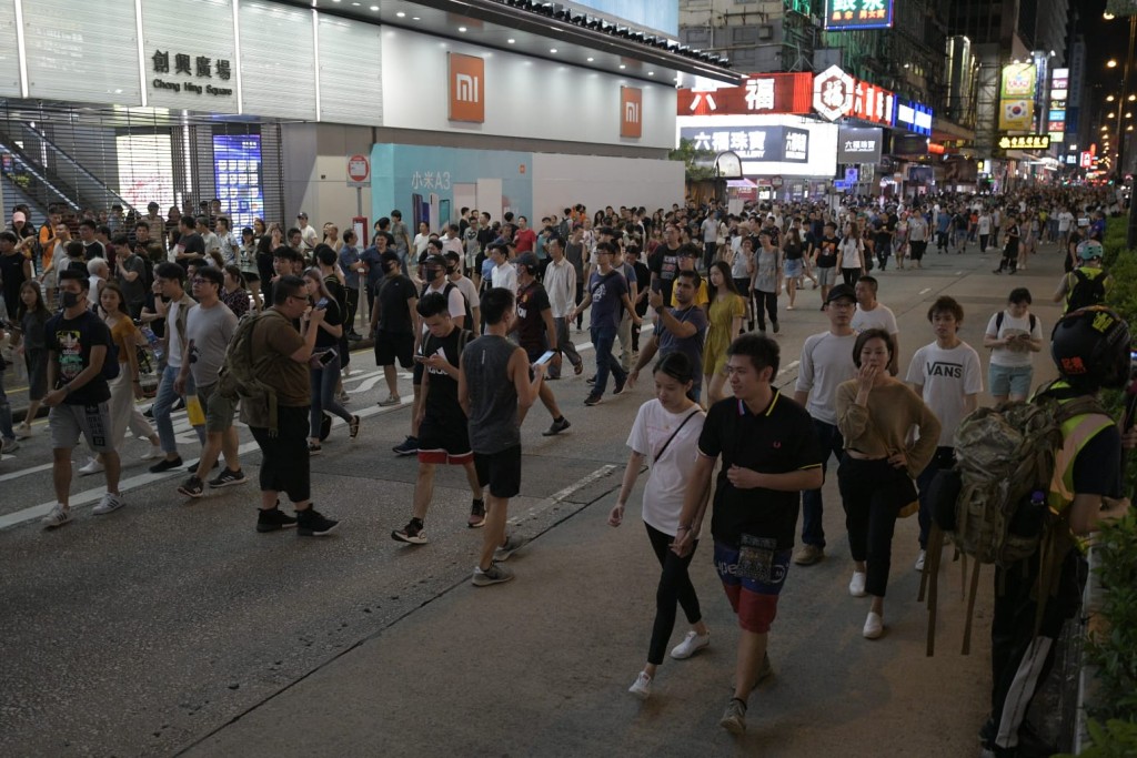 示威者再度佔據彌敦道
