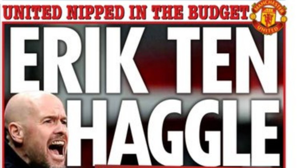 英媒報導紅魔管理層將大幅限制新帥坦哈格的擴軍預算。 網上圖片