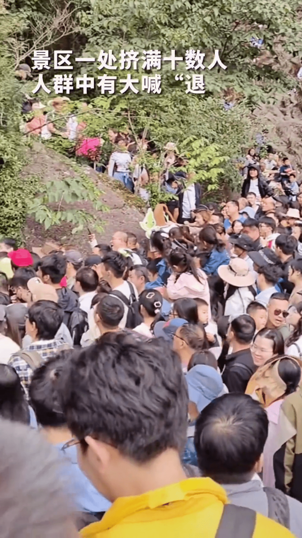 江西三清山景区数万游客堵塞，部分人高叫退票。