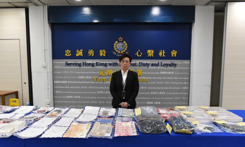 元朗警區刑事調查隊督察何倩茵交代案情。黃文威攝 元朗警區刑事調查隊督察何倩茵交代案情。黃文威攝