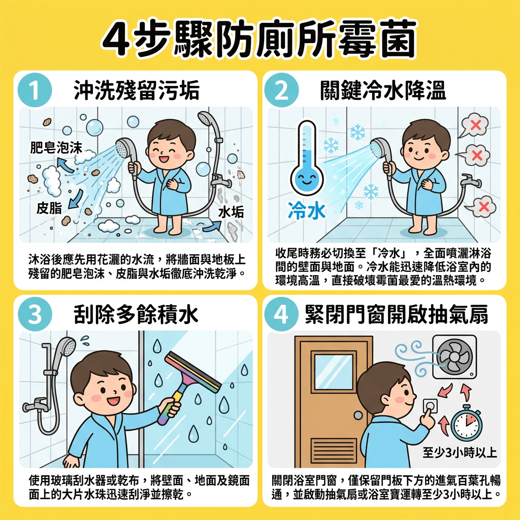 4步驟防廁所霉菌 4步驟防廁所霉菌