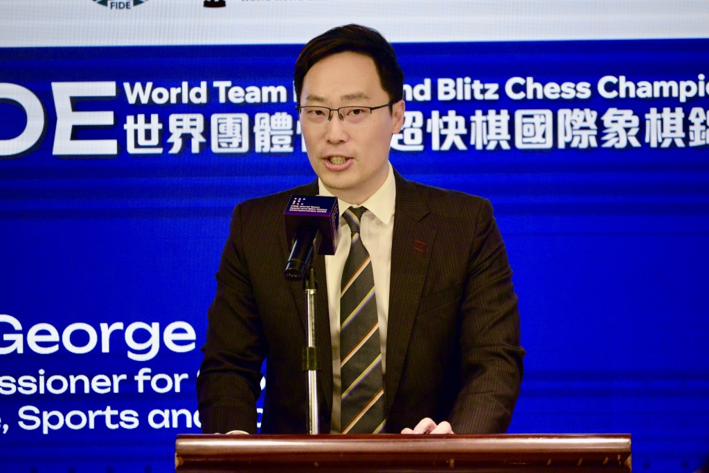 文化体育及旅游局体育专员蔡健斌致辞。杨功煜摄