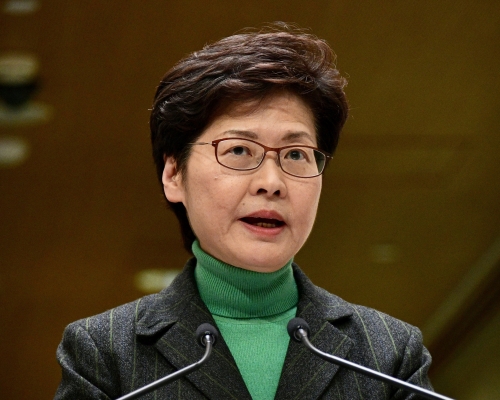 特首林鄭月娥最新民望評分為二十六點九分,較七月下旬下跌兩分。資料圖片