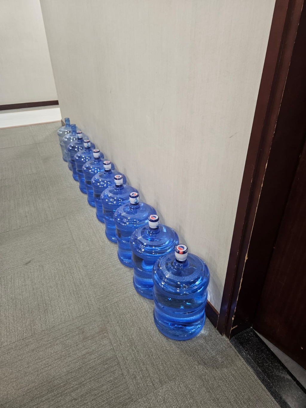 立法會早前訂購、招紙寫有「觀音山」的飲用水。 立法會早前訂購、招紙寫有「觀音山」的飲用水。